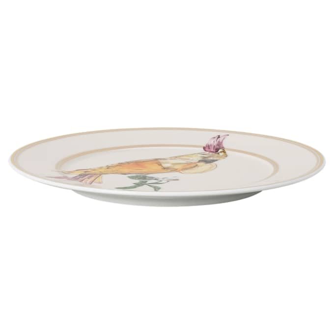 Idyllia Bread Plate Porcelain, Crystal Print Motif, Cockatoo, Multicolored Idyllia Bread Plate Porcelain, Crystal Print Motif, Cockatoo, Multicolored