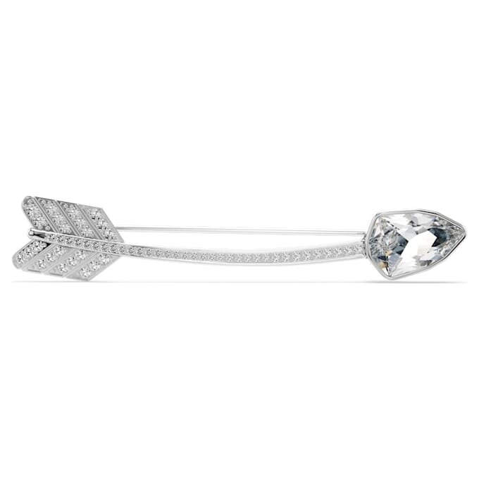 Idyllia Brooch Mixed Cuts, Arrow, White, Rhodium Plated Idyllia Brooch Mixed Cuts, Arrow, White, Rhodium Plated