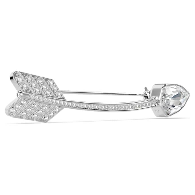 Idyllia Brooch Mixed Cuts, Arrow, White, Rhodium Plated Idyllia Brooch Mixed Cuts, Arrow, White, Rhodium Plated