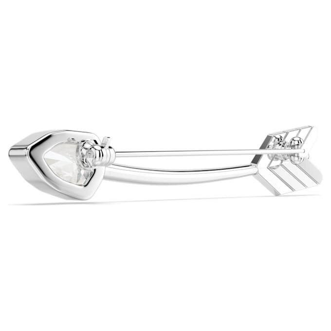 Idyllia Brooch Mixed Cuts, Arrow, White, Rhodium Plated Idyllia Brooch Mixed Cuts, Arrow, White, Rhodium Plated