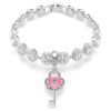 Idyllia Charm Mixed Cuts, Heart with Key, White, Rhodium Plated Idyllia Charm Mixed Cuts, Heart with Key, White, Rhodium Plated