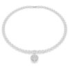 Idyllia Charm Mixed Cuts, Pearl-Colored Coating, Heart, White, Rhodium Plated Idyllia Charm Mixed Cuts, Pearl-Colored Coating, Heart, White, Rhodium Plated