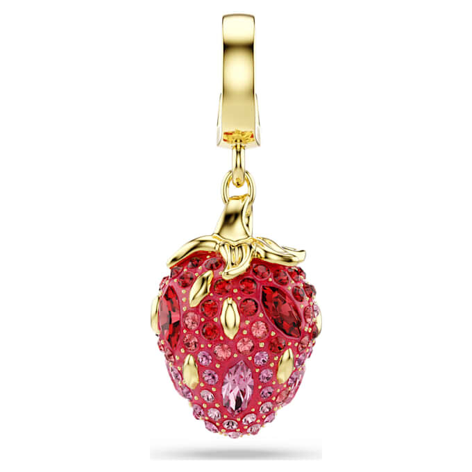 Idyllia Charm Mixed Cuts, Strawberry, Red, Gold-Tone Plated Idyllia Charm Mixed Cuts, Strawberry, Red, Gold-Tone Plated