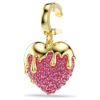 Idyllia Charm Round Cut, Heart, Pink, Gold-Tone Plated Idyllia Charm Round Cut, Heart, Pink, Gold-Tone Plated