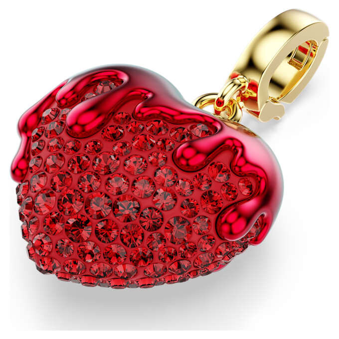 Idyllia Charm Round Cut, Heart, Red, Gold-Tone Plated Idyllia Charm Round Cut, Heart, Red, Gold-Tone Plated