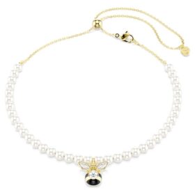 Idyllia Choker Crystal Pearl, Mixed Cuts, Bee, White, Gold-Tone Plated Idyllia Choker Crystal Pearl, Mixed Cuts, Bee, White, Gold-Tone Plated