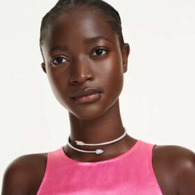 Idyllia Choker Mixed Cuts, Arrow, White, Rhodium Plated Idyllia Choker Mixed Cuts, Arrow, White, Rhodium Plated