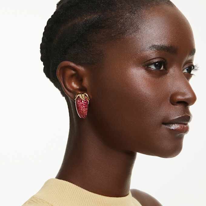 Idyllia Clip Earrings Red, Gold-Tone Plated Idyllia Clip Earrings Red, Gold-Tone Plated