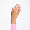 Idyllia Cocktail Ring Flower, Pink, Gold-Tone Plated Idyllia Cocktail Ring Flower, Pink, Gold-Tone Plated