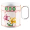Idyllia Coffee Cup with Saucer Porcelain, Crystal Print Motif, Flower, Multicolored Idyllia Coffee Cup with Saucer Porcelain, Crystal Print Motif, Flower, Multicolored