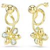 Idyllia Drop Earrings Asymmetrical Design, Mixed Cuts, Flower, Multicolored, Gold-Tone Plated Idyllia Drop Earrings Asymmetrical Design, Mixed Cuts, Flower, Multicolored, Gold-Tone Plated