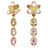 Idyllia Drop Earrings Mixed Cuts, Flower, Multicolored, Gold-Tone Plated