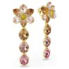 Idyllia Drop Earrings Mixed Cuts, Flower, Multicolored, Gold-Tone Plated