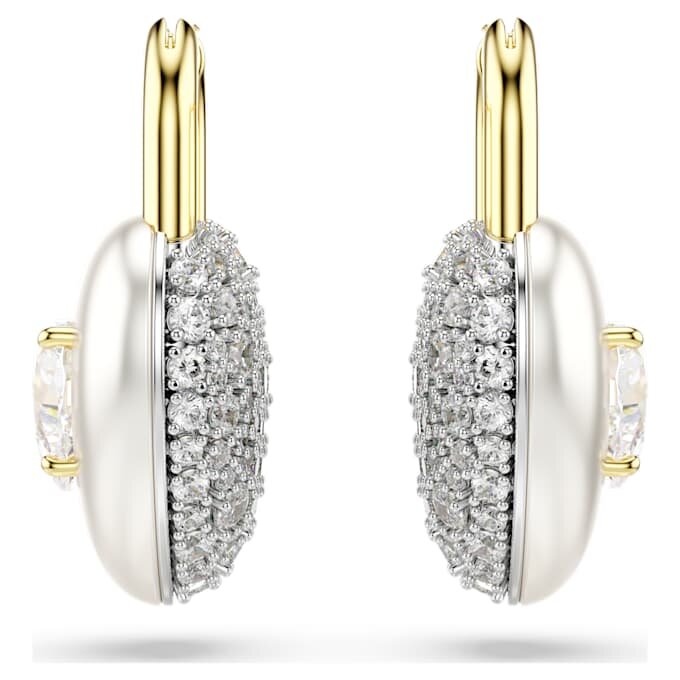 Idyllia Drop Earrings Mixed Cuts, Heart, White, Gold-Tone Plated Idyllia Drop Earrings Mixed Cuts, Heart, White, Gold-Tone Plated