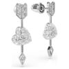 Idyllia Drop Earrings Mixed Cuts, Heart with Arrow, White, Rhodium Plated Idyllia Drop Earrings Mixed Cuts, Heart with Arrow, White, Rhodium Plated