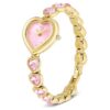 Idyllia Heart Watch Crystal Bracelet, Pink, Gold-Tone Finish
