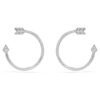 Idyllia Hoop Earrings Mixed Cuts, Arrow, White, Rhodium Plated Idyllia Hoop Earrings Mixed Cuts, Arrow, White, Rhodium Plated