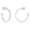 Idyllia Hoop Earrings Mixed Cuts, Arrow, White, Rhodium Plated Idyllia Hoop Earrings Mixed Cuts, Arrow, White, Rhodium Plated