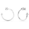 Idyllia Hoop Earrings Mixed Cuts, Arrow, White, Rhodium Plated Idyllia Hoop Earrings Mixed Cuts, Arrow, White, Rhodium Plated