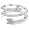 Idyllia Motif Ring Mixed Cuts, Arrow, White, Rhodium Plated