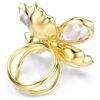 Idyllia Motif Ring Mixed Cuts, Flower, Multicolored, Gold-Tone Plated