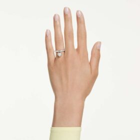 Idyllia Motif Ring Mixed Cuts, Heart, Pink, Mixed Metal Finish