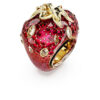 Idyllia Motif Ring Mixed Cuts, Strawberry, Red, Gold-Tone Plated