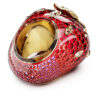 Idyllia Motif Ring Mixed Cuts, Strawberry, Red, Gold-Tone Plated