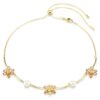 Idyllia Necklace Crystal Pearl, Mixed Cuts, Flower, Multicolored, Gold-Tone Plated Idyllia Necklace Crystal Pearl, Mixed Cuts, Flower, Multicolored, Gold-Tone Plated