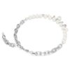 Idyllia Necklace Crystal Pearl, Mixed Cuts, White, Rhodium Plated