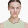 Idyllia Necklace Mixed Cuts, Flower, Multicolored, Gold-Tone Plated Idyllia Necklace Mixed Cuts, Flower, Multicolored, Gold-Tone Plated