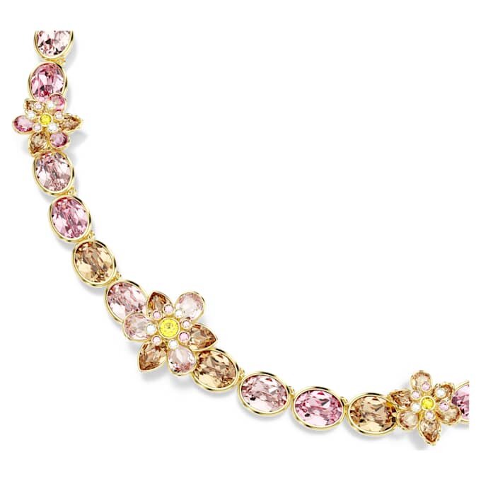 Idyllia Necklace Mixed Cuts, Flower, Multicolored, Gold-Tone Plated Idyllia Necklace Mixed Cuts, Flower, Multicolored, Gold-Tone Plated