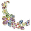 Idyllia Necklace Mixed Cuts, Pavé, Flower, Multicolored, Gold-Tone Plated