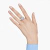 Idyllia Open Ring Mixed Cuts, Flower, Blue, Gold-Tone Plated