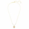 Idyllia Pendant Crystal Pearl, Mixed Cuts, Flower, Multicolored, Gold-Tone Plated