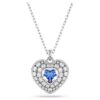 Idyllia Pendant Heart, Blue, Rhodium Plated