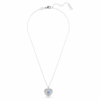 Idyllia Pendant Heart, Blue, Rhodium Plated