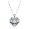 Idyllia Pendant Heart, Blue, Rhodium Plated