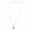 Idyllia Pendant Mixed Cuts, Flower, Blue, Gold-Tone Plated