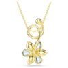 Idyllia Pendant Mixed Cuts, Flower, Blue, Gold-Tone Plated