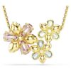 Idyllia Pendant Mixed Cuts, Flower, Multicolored, Gold-Tone Plated