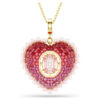 Idyllia Pendant Mixed Cuts, Heart, Pink, Gold-Tone Plated