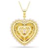 Idyllia Pendant Mixed Cuts, Heart, Pink, Gold-Tone Plated