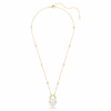 Idyllia Pendant Mixed Cuts, Heart, White, Gold-Tone Plated