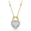 Idyllia Pendant Mixed Cuts, Heart, White, Gold-Tone Plated