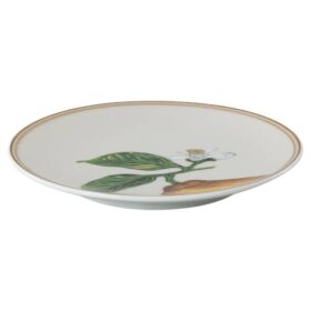 Idyllia Plate Porcelain, Crystal Print Motif, Lemon, Beige