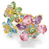 Idyllia Ring Mixed Cuts, Flower, Multicolored, Gold-Tone Plated