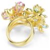 Idyllia Ring Mixed Cuts, Flower, Multicolored, Gold-Tone Plated