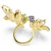 Idyllia Ring Mixed Cuts, Pavé, Flower, Multicolored, Gold-Tone Plated
