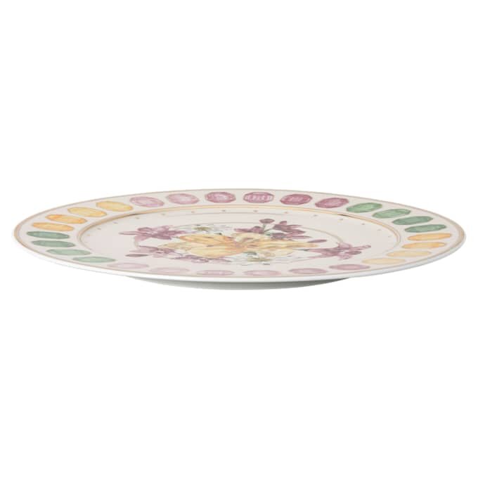 Idyllia Service Plate Porcelain, Crystal Print Motif, Bouquet, Multicolored Idyllia Service Plate Porcelain, Crystal Print Motif, Bouquet, Multicolored
